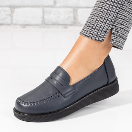 Balerini si Mocasini Dama, Mocasini dama cu talpa joasa albastri MOD10005, modlet.ro