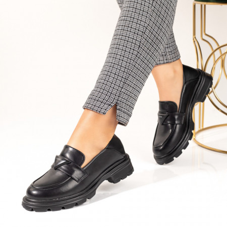Balerini si Mocasini Dama, Mocasini dama negri cu talpa groasa MOD10049, modlet.ro