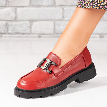 Balerini si Mocasini Dama, Mocasini dama visinii cu talpa groasa si accesoriu metalic MOD01904, modlet.ro