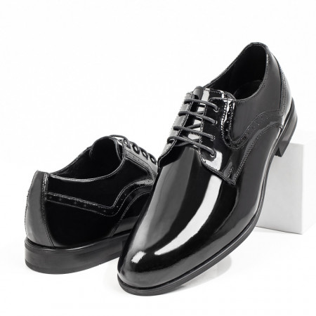 Pantofi barbati eleganti negri lacuiti din Piele naturala MOD08771, 4, modlet.ro