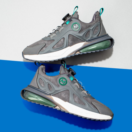 Pantofi barbati sport gri cu verde MOD10195, 3, modlet.ro