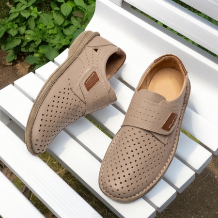 Pantofi casual barbati cu scai bej din Piele naturala ZEF13464, 4, zeforia.ro
