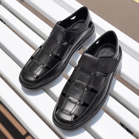 Pantofi casual barbati din Piele naturala negri MOD08934
