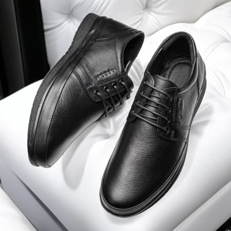 Pantofi casual barbati din Piele naturala negri MOD11893, 3, modlet.ro