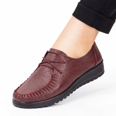 Incaltaminte dama, Pantofi casual cu siret dama maro ZEF03863, zeforia.ro