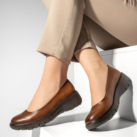 Pantofi casual dama cu platforma maro ANA77, 2, modlet.ro
