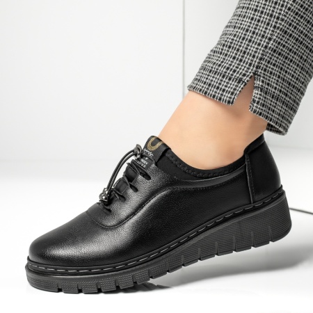 Pantofi casual dama cu platforma negri MOD13052, 3, modlet.ro
