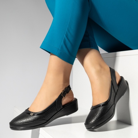 Pantofi casual dama cu platforma si bareta negri MOD14258, 2, modlet.ro
