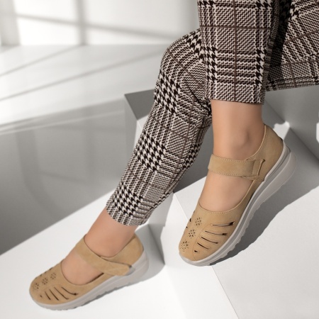 Pantofi casual dama cu scai khaki MOD13308, 1, modlet.ro