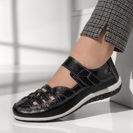 Pantofi casual dama, Pantofi casual dama cu scai negri MOD11351, modlet.ro