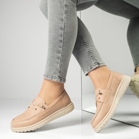Pantofi casual dama cu siret elastic roz MOD13161, 4, modlet.ro
