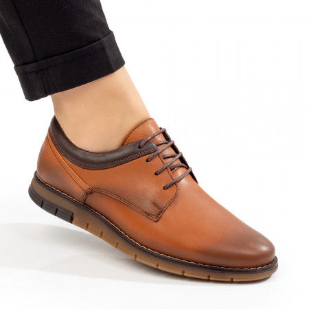Pantofi dama, Pantofi casual dama cu siret maro deschis din Piele naturala MOD10253, modlet.ro