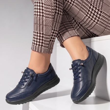 Pantofi casual dama cu talpa groasa albastri IOANA3, 2, modlet.ro