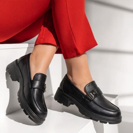 Pantofi casual dama cu talpa groasa negri DORA45, 3, modlet.ro