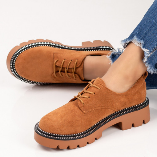Pantofi casual dama maro cu talpa groasa MDL01848