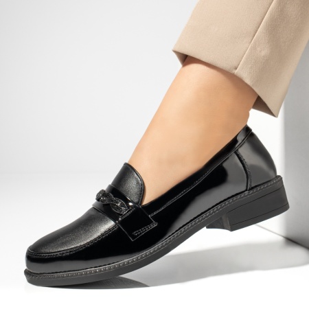 Pantofi casual dama, Pantofi casual dama pietre aplicate negri MOD09992, modlet.ro