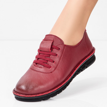 Pantofi casual dama rosii din piele ecologica MDL01600