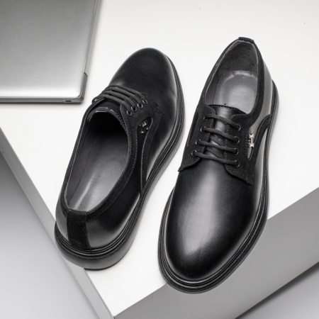 Pantofi casual negri barbati cu siret MOD11687, 2, modlet.ro