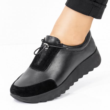 Pantofi casual Piele dama negri ZEF03626, 2, zeforia.ro