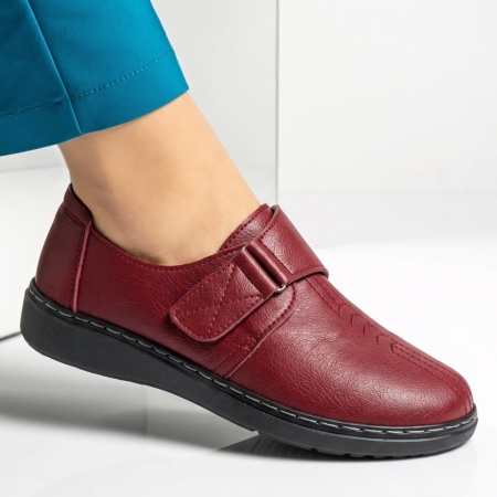 Pantofi dama casual cu inchidere scai visinii IOANA5, 3, modlet.ro