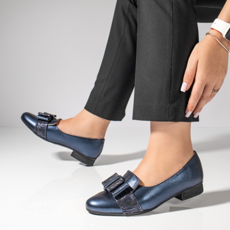 Pantofi casual dama, Pantofi dama cu funda albastri din Piele naturala MOD06411, modlet.ro