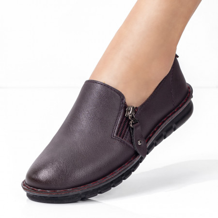 Pantofi dama mov casual cu fermoar MOD00016