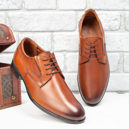 Plateste Jumatate!, Pantofi eleganti barbati din Piele naturala maro MOD03874, modlet.ro