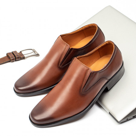 Incaltaminte barbati, Pantofi eleganti barbati maro din Piele naturala MOD03969, modlet.ro