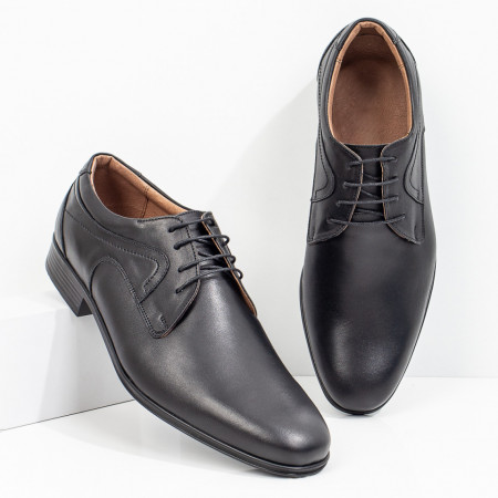 Pantofi barbati, Pantofi eleganti barbati negri din Piele naturala MOD03547, modlet.ro