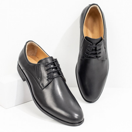 Pantofi eleganti barbati negri din Piele naturala MOD08193, 4, modlet.ro