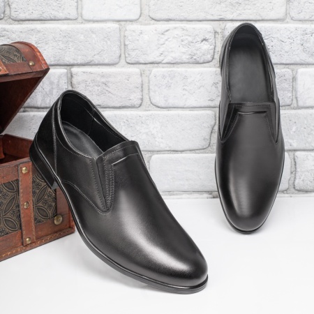 Incaltaminte barbati, Pantofi eleganti barbati negri din Piele naturala MOD11563, modlet.ro