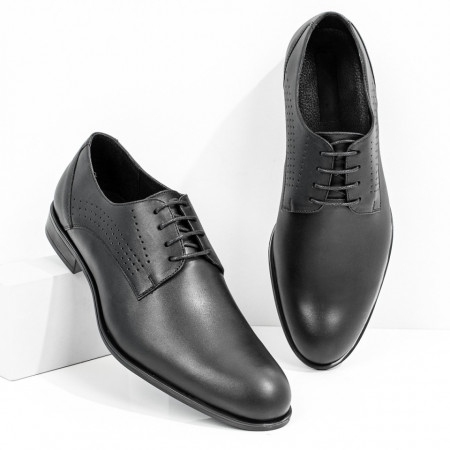 Pantofi barbati eleganti, Pantofi eleganti barbati negri din Piele naturala Terany - zeforia.ro