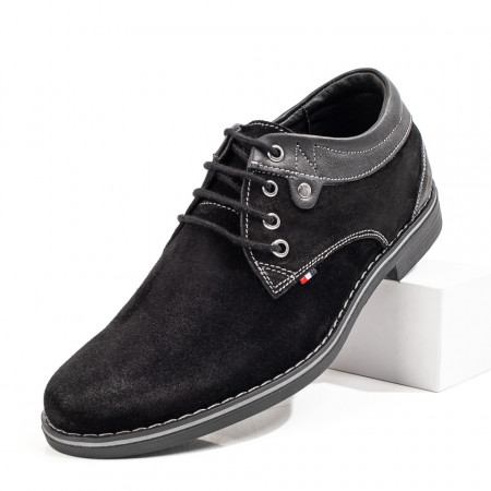 Pantofi barbati eleganti, Pantofi eleganti barbati negri suede din Piele naturala ZEF08728 - zeforia.ro