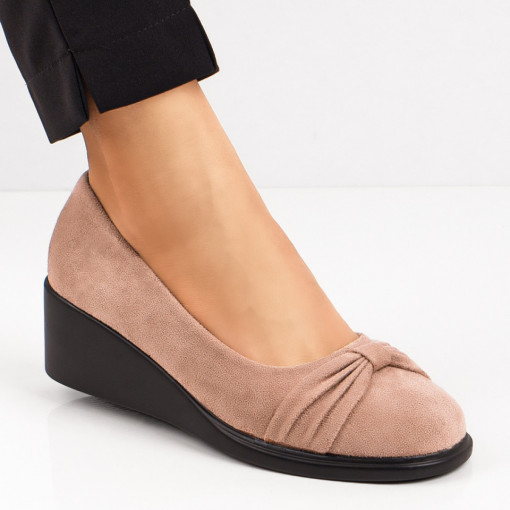 Pantofi khaki dama casual cu platforma si model cu funda MOD06221