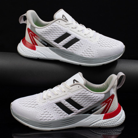 Pantofi sport barbati albi cu rosu MOD08804, 2, modlet.ro