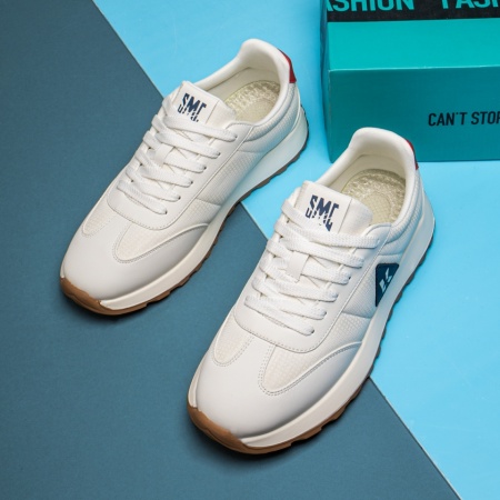 Adidasi barbati, Pantofi sport barbati cu siret albi MOD13090, modlet.ro