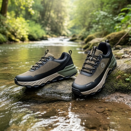 Adidasi barbati, Pantofi sport barbati cu siret si talpa groasa khaki MOD13128, modlet.ro