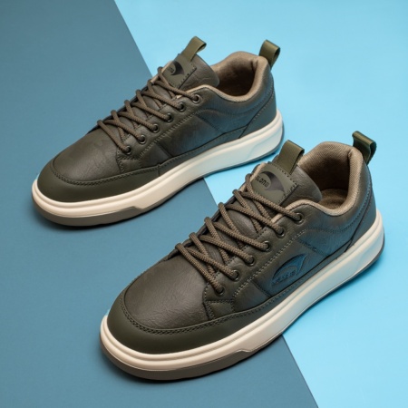 Pantofi sport barbati cu siret verde inchis MOD14019, 3, modlet.ro