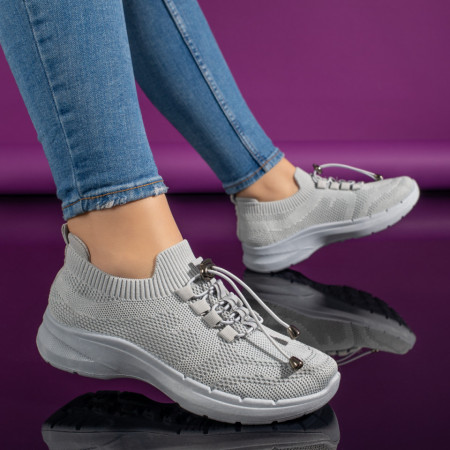 Pantofi sport dama cu siret elastic gri MOD11170, 4, modlet.ro