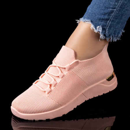 Adidasi dama, Pantofi sport dama cu siret roz MOD08521, modlet.ro