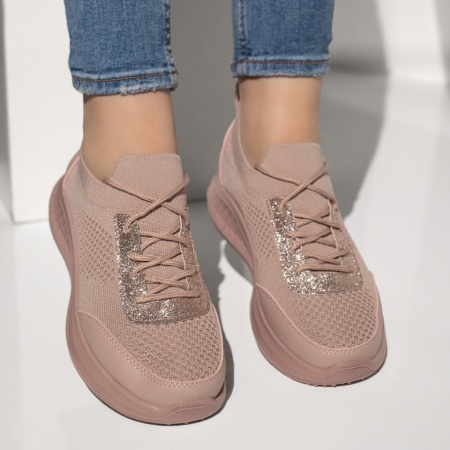 Pantofi sport dama cu siret roz MOD13398, 3, modlet.ro