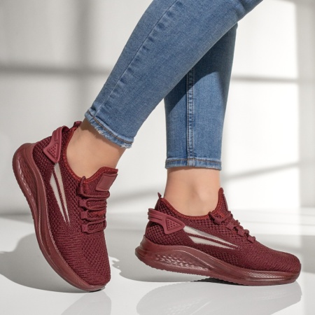 Pantofi sport dama cu talpa groasa visinii MOD13184, 3, modlet.ro