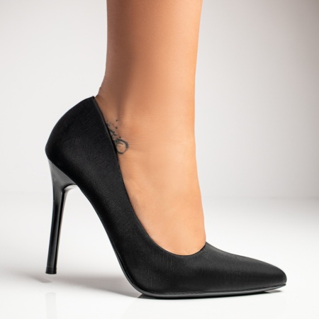 Pantofi Stiletto dama cu toc subtire negri MOD12121, 4, modlet.ro