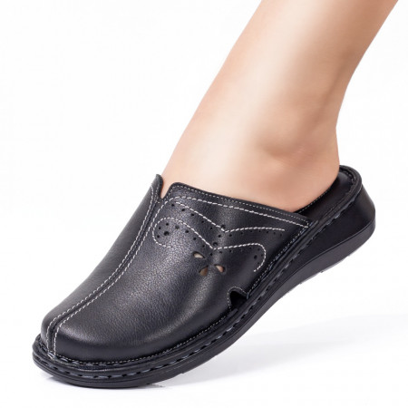 Saboti dama din Piele naturala negri MOD04652, 1, modlet.ro