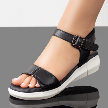 Sandale cu platforma, Sandale cu talpa groasa dama negre ZEF08735 - zeforia.ro