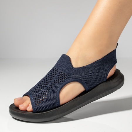 Sandale dama, Sandale dama cu perforatii si talpa groasa albastre MOD04638, modlet.ro