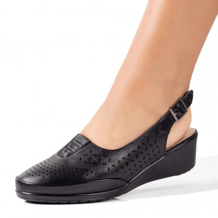 Sandale cu platforma, Sandale dama cu platforma negre MOD09213, modlet.ro