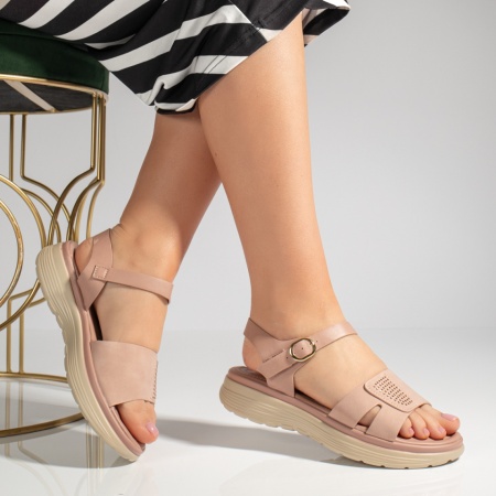 Sandale dama, Sandale dama cu platforma roz MOD13395, modlet.ro