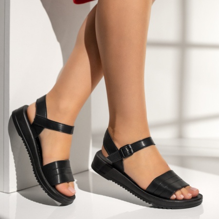 Sandale dama cu talpa groasa negre MOD03881, 4, modlet.ro