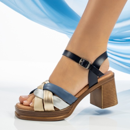 Sandale dama cu toc si platforma albastre MOD13888, 2, modlet.ro